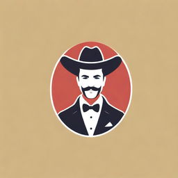 Design a logo for a taqueria called 'Don Juan' that features a man in a tuxedo and a Mexican hat.