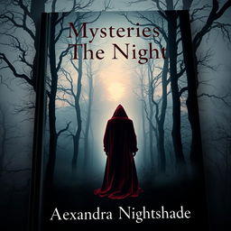 A captivating and intriguing book cover featuring a mysterious foggy forest scene during twilight