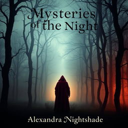 A captivating and intriguing book cover featuring a mysterious foggy forest scene during twilight