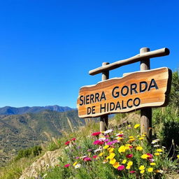 A rustic and charming wooden sign that reads 'Sierra Gorda de Hidalgo'