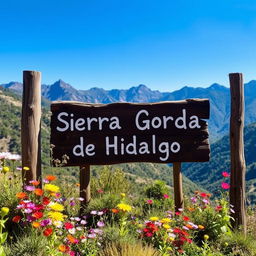 A rustic and charming wooden sign that reads 'Sierra Gorda de Hidalgo'