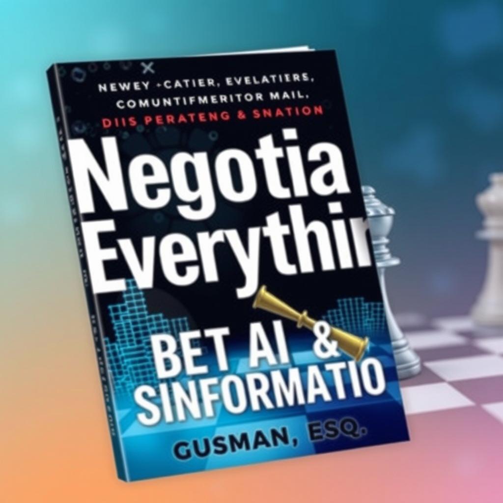 A dynamic representation of the book 'Negotiate Everything, Beat AI & Disinformation' by Gusman, Esq