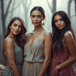 Three beautiful women standing confidently