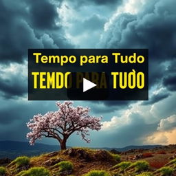 A captivating thumbnail for a video with the title 'Tempo para Tudo: Lições de Jó em Momentos Difíceis!' prominently displayed