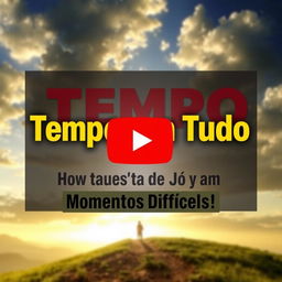 A captivating YouTube thumbnail for a video titled 'Tempo para Tudo: Lições de Jó em Momentos Difíceis!'