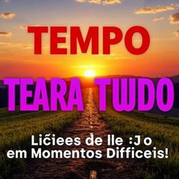 A captivating YouTube thumbnail for a video titled 'Tempo para Tudo: Lições de Jó em Momentos Difíceis!'