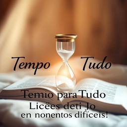 A captivating and serene YouTube thumbnail image featuring a beautifully designed text overlay that reads: "Tempo para Tudo: Lições de Jó em Momentos Difíceis!"