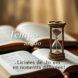 A captivating and serene YouTube thumbnail image featuring a beautifully designed text overlay that reads: "Tempo para Tudo: Lições de Jó em Momentos Difíceis!"