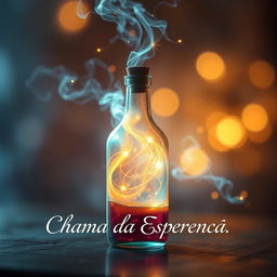 A mesmerizing scene featuring a magical, glowing elixir in a bottle, with swirling, luminescent colors that create a sense of enchantment and wonder