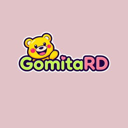 A vibrant and playful logo for "GomitaRD", incorporating bold colors and a whimsical font