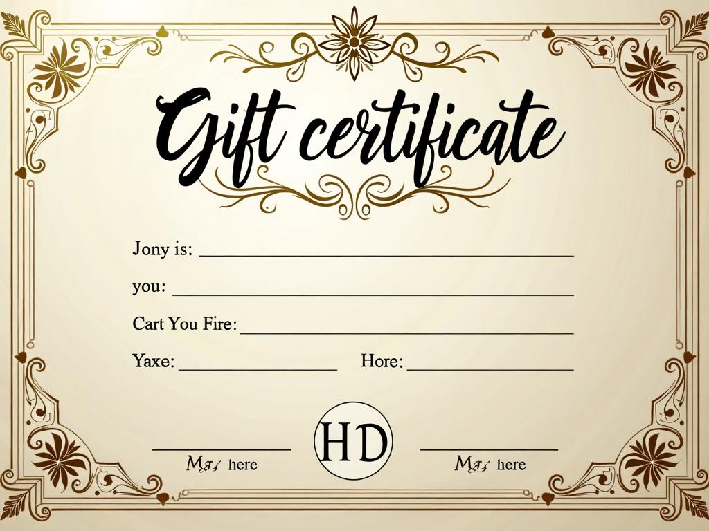 A beautifully designed HD classic gift certificate, featuring an elegant and timeless layout