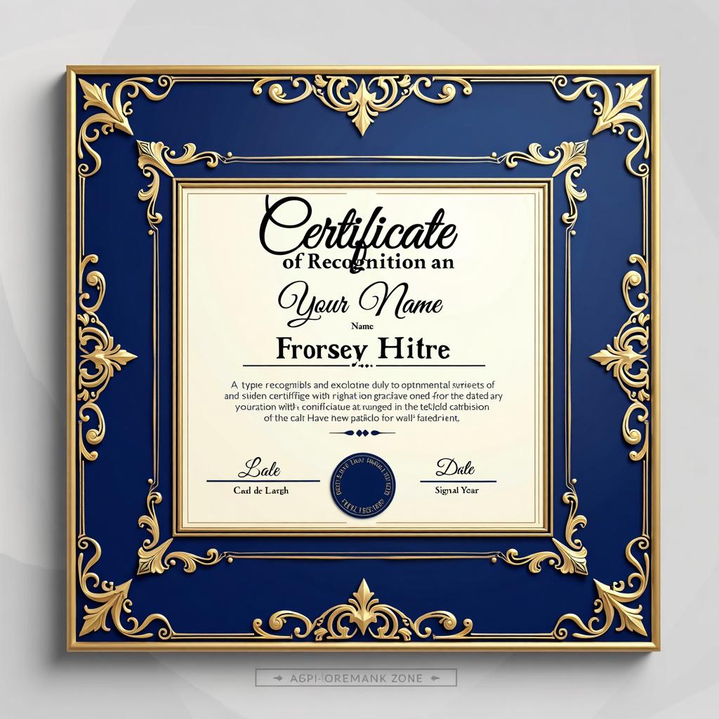 A highly detailed, HD certificate of recognition with an elegant and professional design