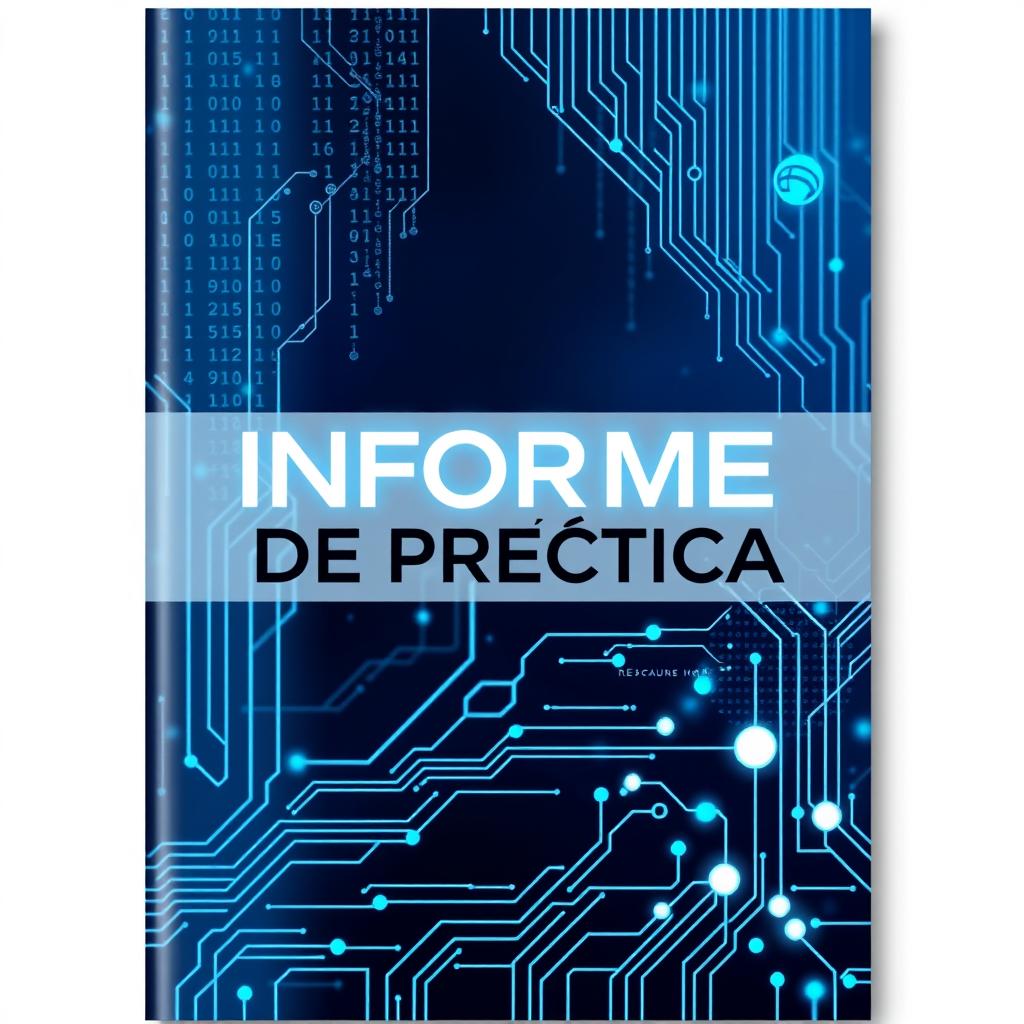 A cover design for a report related to computer science, titled "INFORME DE PRÁCTICA"