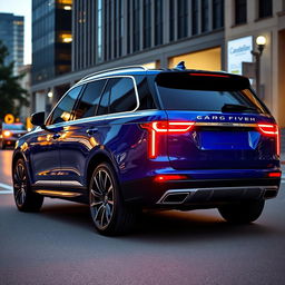 A luxurious SUV with a striking blue exterior that exudes elegance and sophistication