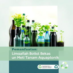 Design a cover for a module about the utilization of waste bottles as planting media for aquaponics