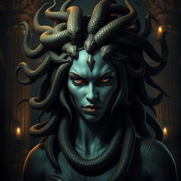 A captivating and mythical representation of Medusa, the iconic Gorgon from Greek mythology