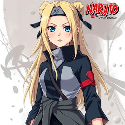 A striking and stylistic fan art cover depicting Miso Uzumaki, the fictional sister of Naruto, for a fanfic cover