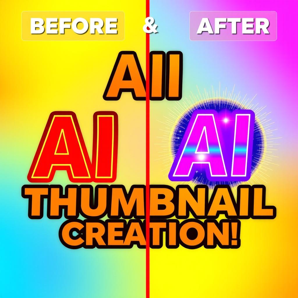 A vibrant AI-generated thumbnail showcasing a bright background featuring a dynamic 'Before & After' comparison