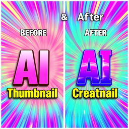 A vibrant AI-generated thumbnail showcasing a bright background featuring a dynamic 'Before & After' comparison