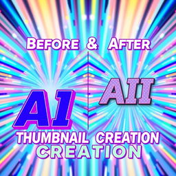 A vibrant AI-generated thumbnail showcasing a bright background featuring a dynamic 'Before & After' comparison