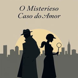 A minimalist book cover illustration featuring two detectives in silhouette, evoking mystery and intrigue