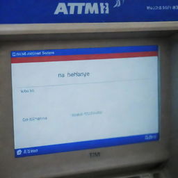 An ATM machine screen displaying a generic message