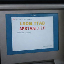 An ATM machine screen displaying a generic message