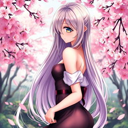 A beautiful and intriguing anime girl with a touch of sensuality