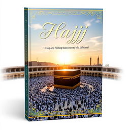 A beautifully designed book cover featuring the title "Hajj, Living and Feeling the Journey of a Lifetime!" prominently displayed