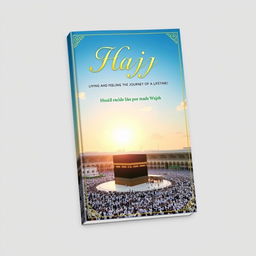 A beautifully designed book cover featuring the title "Hajj, Living and Feeling the Journey of a Lifetime!" prominently displayed