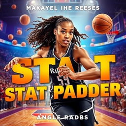 A modern style movie poster featuring WNBA star Angel Reese in an action-packed dynamic pose