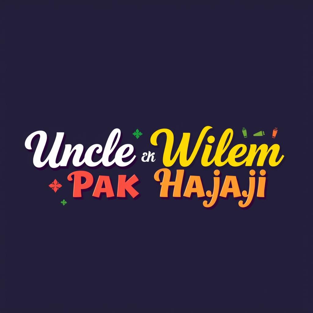 Create a word art design that features the names 'Uncle Wilem' and 'Pak Haji'