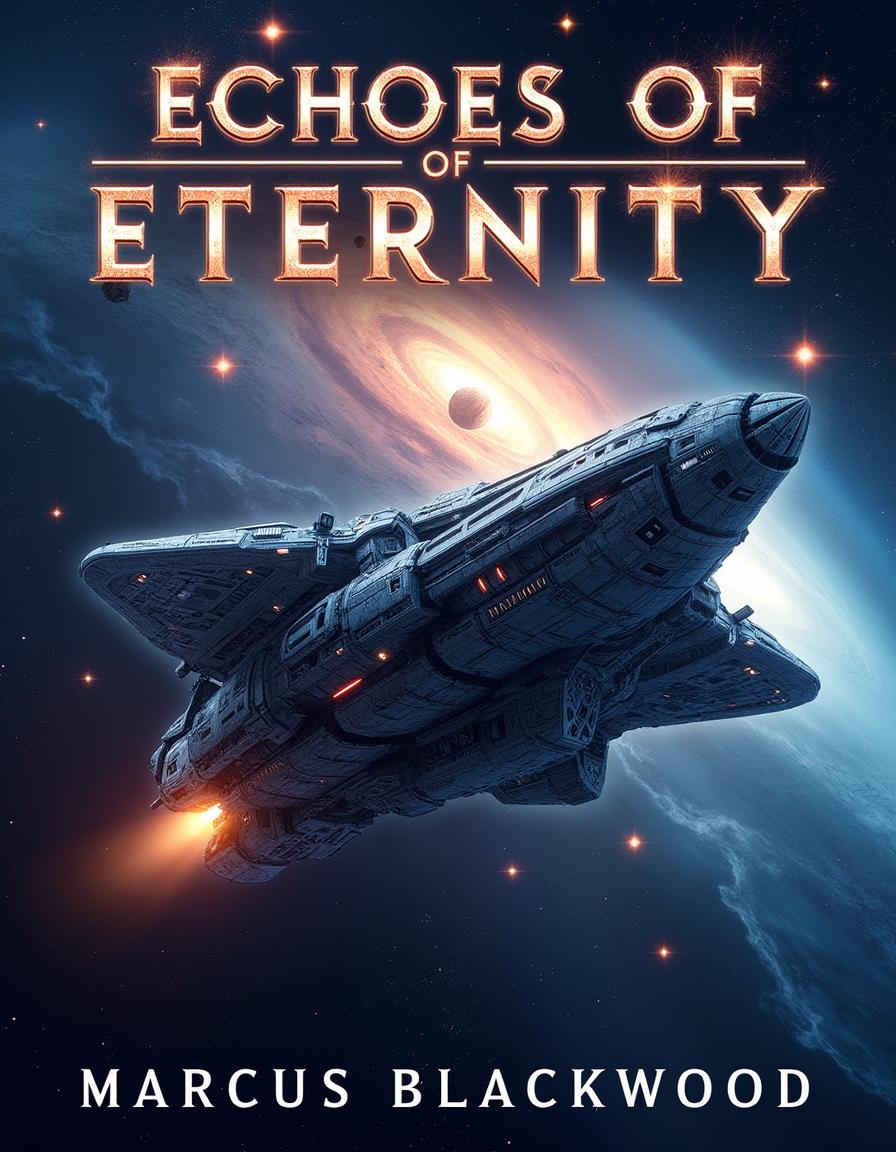 A visually striking book cover for "Echoes of Eternity" by Marcus Blackwood