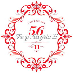 Un póster impresionante para el 56º aniversario de "Fe y Alegría 11", diseñado en español
