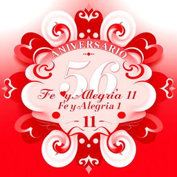 Un póster impresionante para el 56º aniversario de "Fe y Alegría 11", diseñado en español