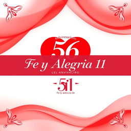 Un póster impresionante para el 56º aniversario de "Fe y Alegría 11", diseñado en español