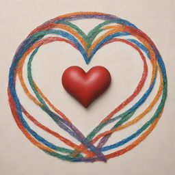 A heart encased within a network of interconnected circles to symbolize unity and inclusivity. Inside the heart, the word 'Respect' is prominently written as a visual mantra for respecting diverse backgrounds.