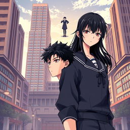 Anime-style novel cover featuring a prominent and modern school in the center of a city backdrop