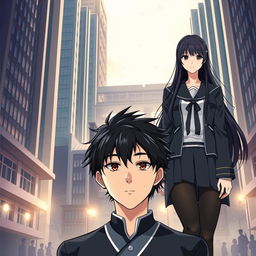 Anime-style novel cover featuring a prominent and modern school in the center of a city backdrop