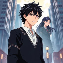 Anime-style novel cover featuring a prominent and modern school in the center of a city backdrop