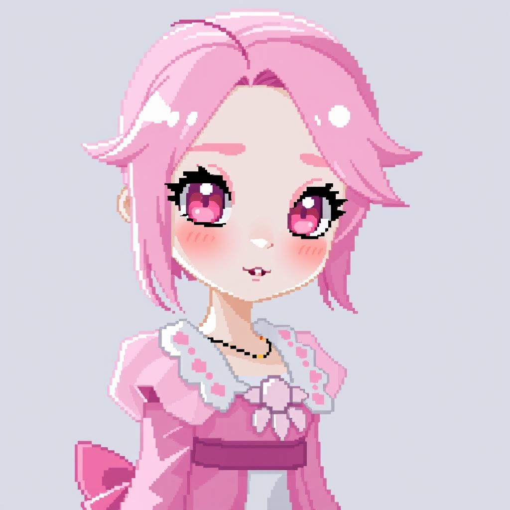 pixel art illustration of a character in a 64px format for a 2D video game, featuring pastel colors