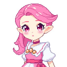 pixel art illustration of a character in a 64px format for a 2D video game, featuring pastel colors