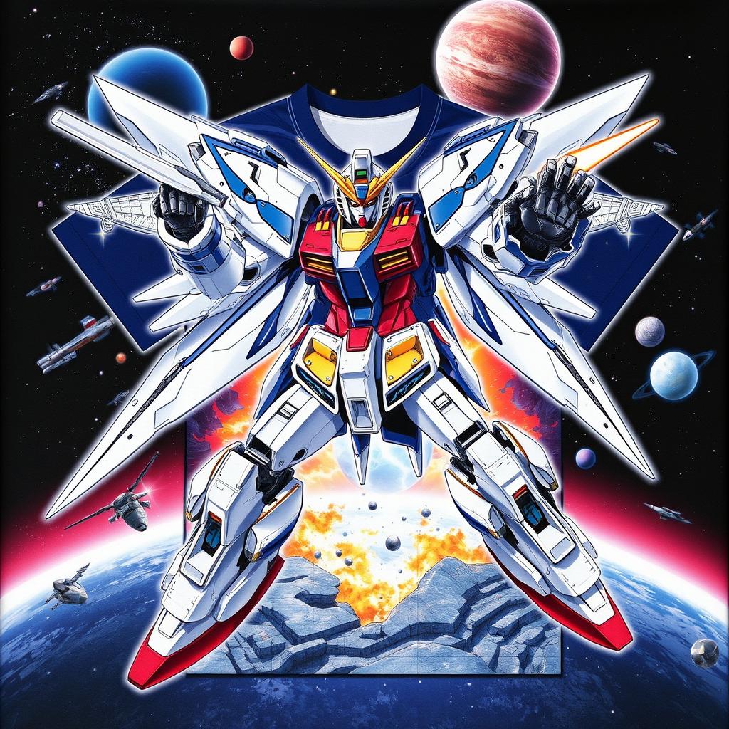 A detailed cloth jersey design featuring the powerful Gundam Barbatos in dynamic action poses