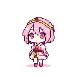 A charming 32x32 pixel art drawing of a chibi character for a 2D video game