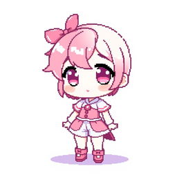 A charming 32x32 pixel art drawing of a chibi character for a 2D video game