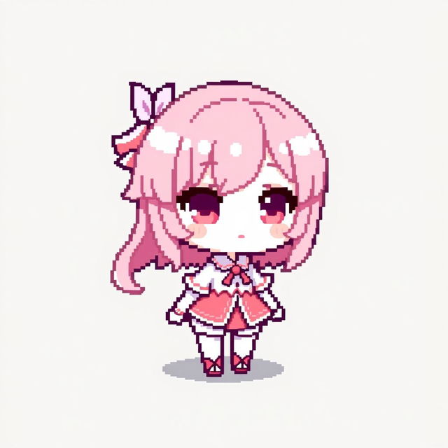 A charming 32x32 pixel art drawing of a chibi character for a 2D video game