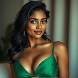 A beautiful young Indian woman with an enchanting and confident demeanor