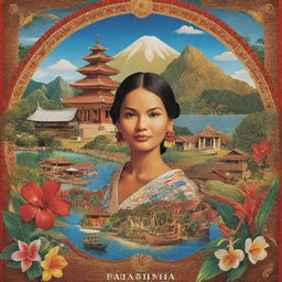 A captivating and culturally-rich promotional poster designed for tourism, celebrating the beauty of contemporary arts in the Philippines, weaving in elements of famous Philippine landmarks, art forms and cultural symbols.