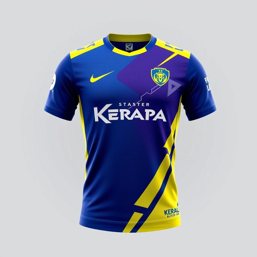 The new Kerala Blasters FC jersey, showcasing a modern and dynamic design