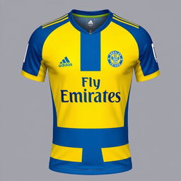 The new Kerala Blasters FC jersey sponsored by Fly Emirates, designed by Adidas